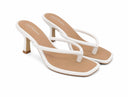 Sandalias de Tacón Bajo Punta Cuadrada Golden Glow