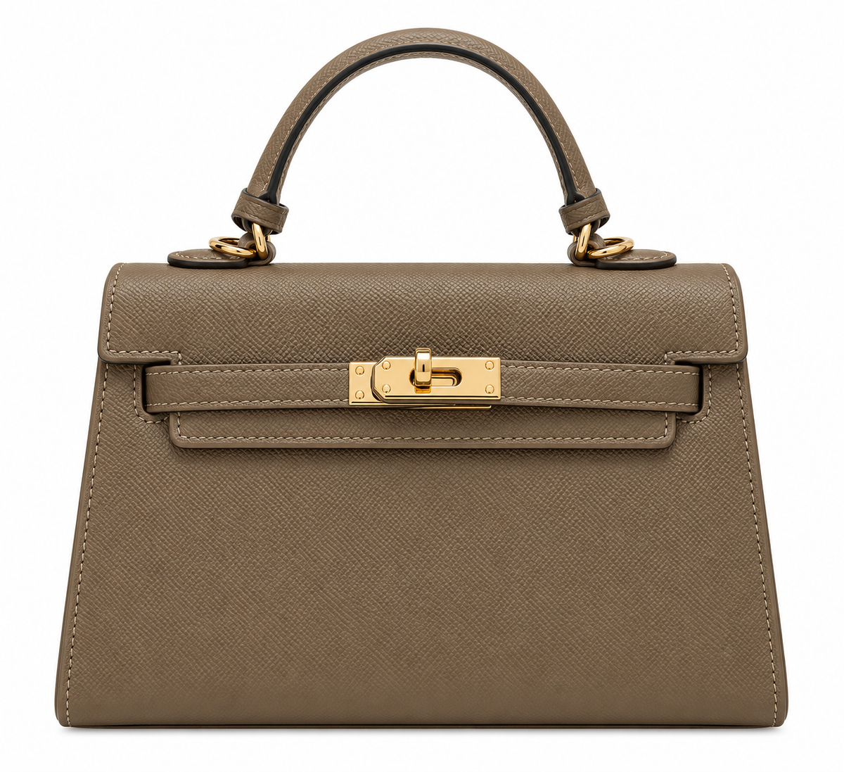 Bolso Camel Estructurado con Cierre Dorado