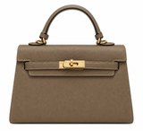 Bolso Camel Estructurado con Cierre Dorado