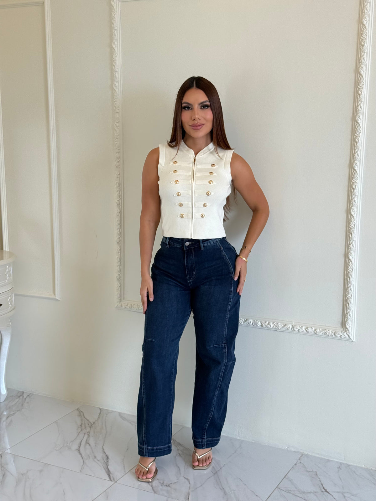 Blusa Napoleón Botones Dorados