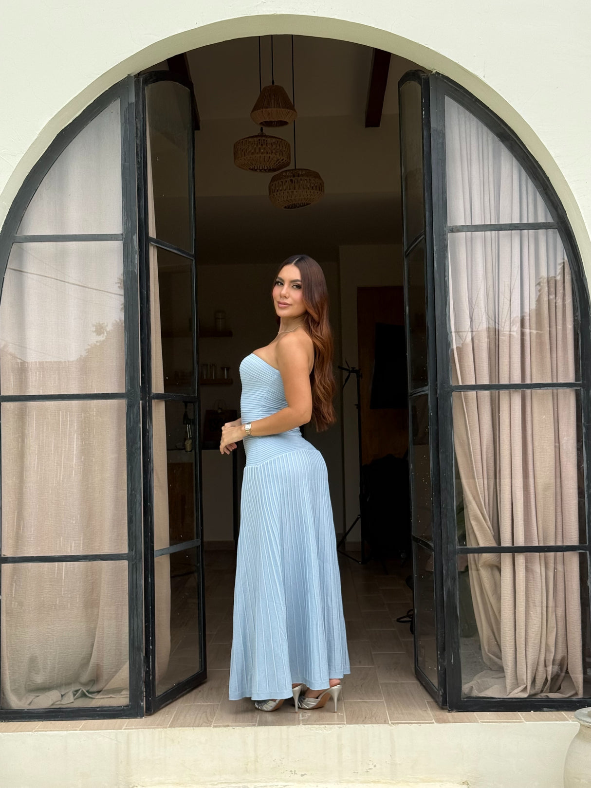 Vestido Celeste Aura Maxi