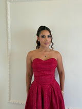 Vestido Sweetheart Jacquard