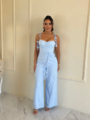 Enterizo de Lino con Corset y Bota Ancha Aura Linen