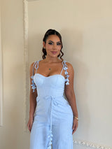 Enterizo de Lino con Corset y Bota Ancha Aura Linen