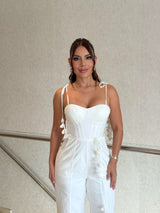 Enterizo de Lino con Corset y Bota Ancha Aura Linen