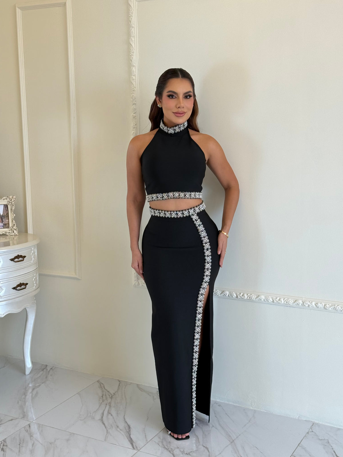 Set Crystal Trim Black