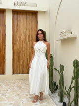 Vestido Crochet Étoile Blanc