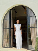 Vestido Largo Drapeado Aura Escultural