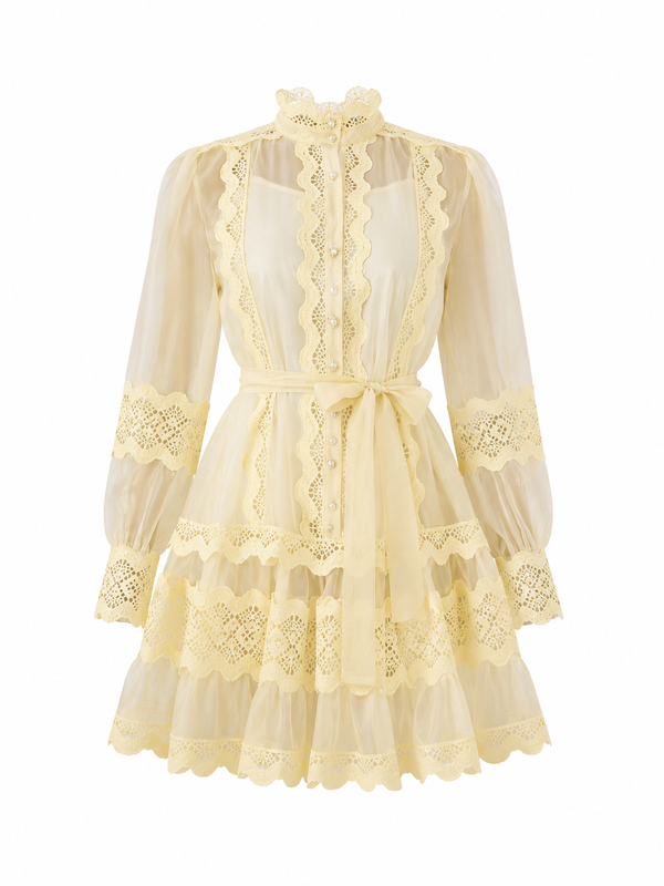 Vestido Bella Vainilla Lace