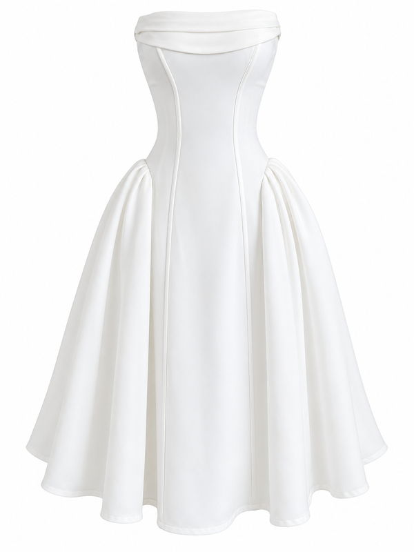 Vestido Strapless Sculptural
