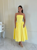 Vestido Strapless Amarillo Sunshine