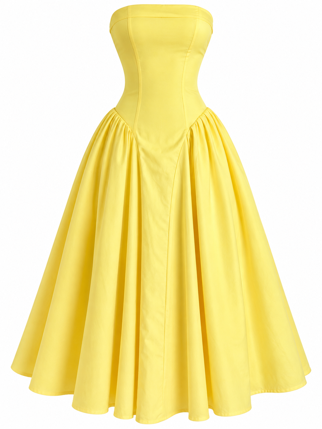 Vestido Strapless Amarillo Sunshine