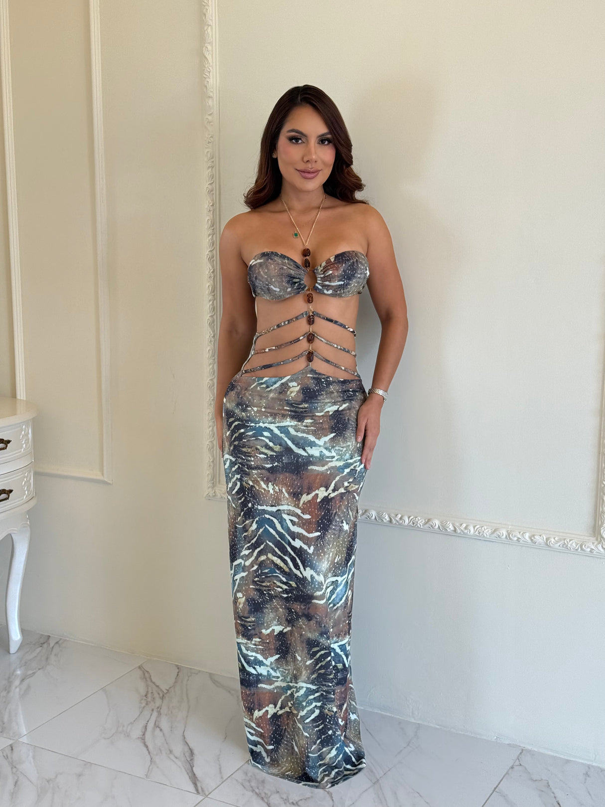 Vestido Safari Cut-Out