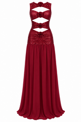 Vestido Gala Burgundy Luxe