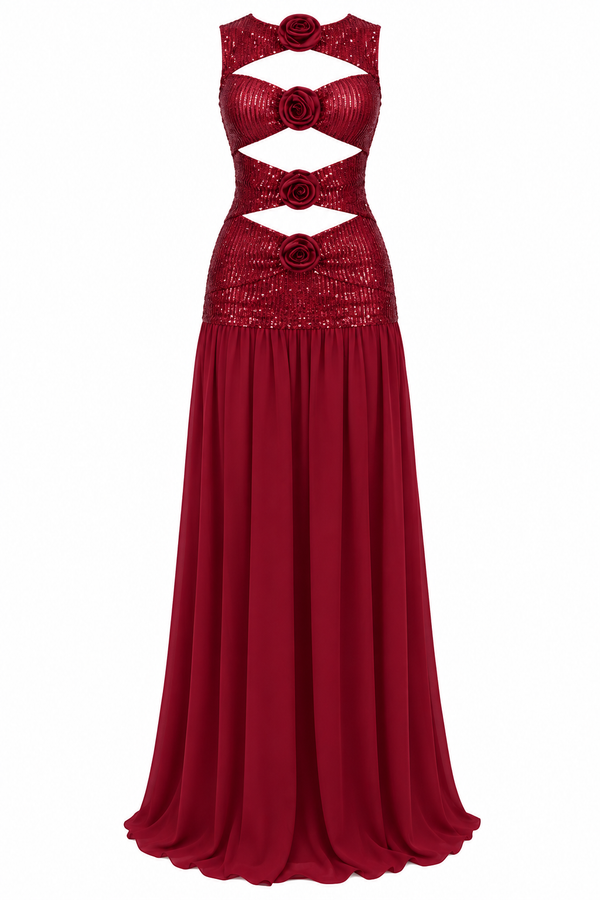 Vestido Gala Burgundy Luxe