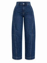 Jean Barrel Azul Oscuro Stretch