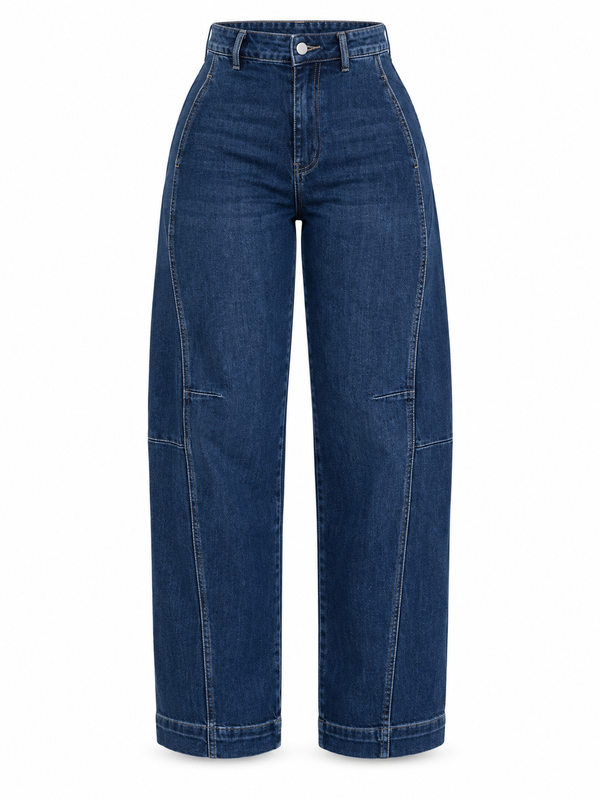Jean Barrel Azul Oscuro Stretch