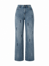 Jean Wide Leg Monogram Denim