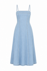 Vestido Denim Bleu Élégance