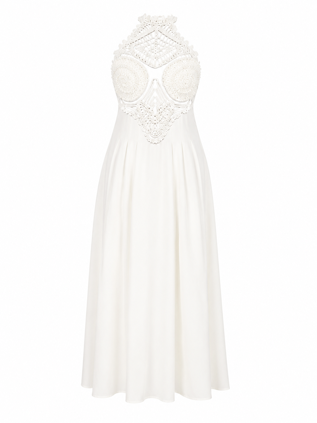 Vestido Crochet Étoile Blanc