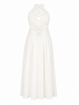 Vestido Crochet Étoile Blanc