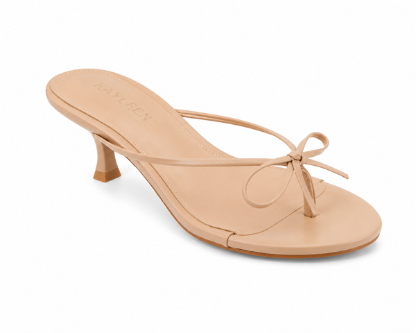 Sandalias Nude Bow Elegance