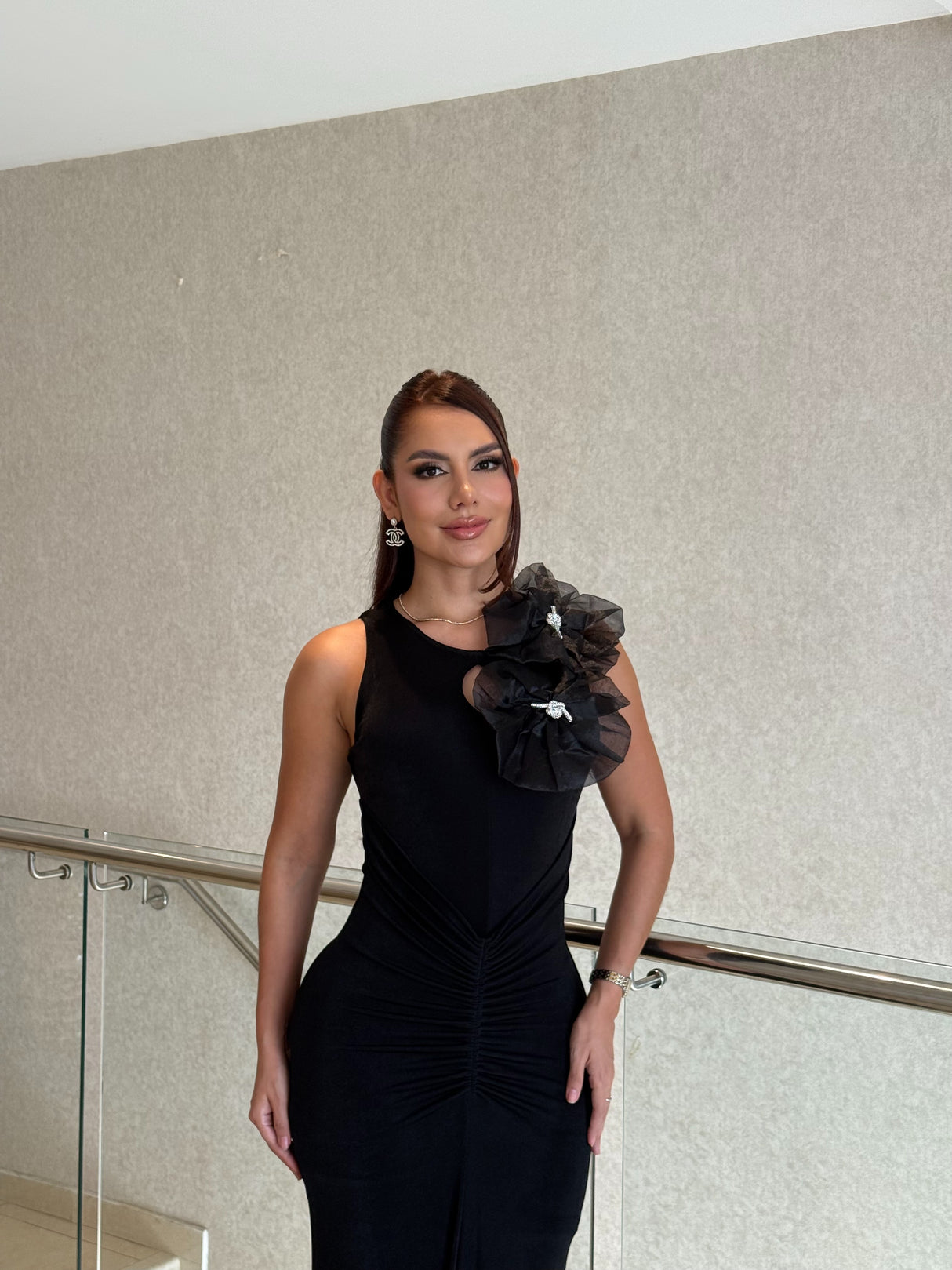 Vestido Fleur Noir Luxe