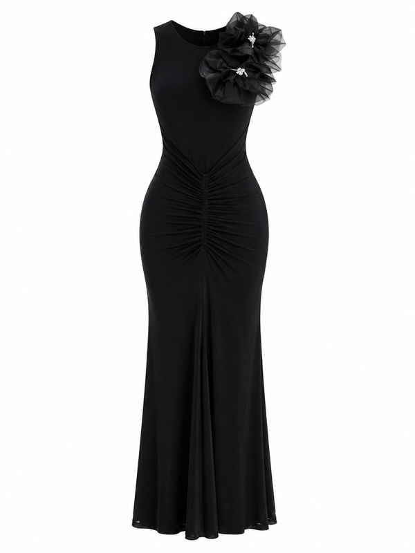 Vestido Fleur Noir Luxe