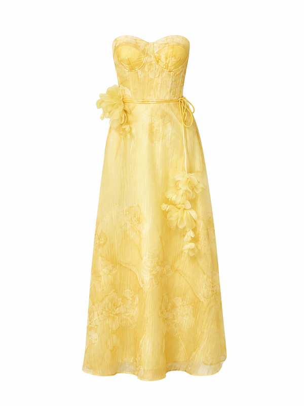 Vestido Soleil Fleur Midi Luxe