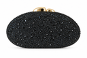 Clutch Ovalado de Cristales con Onda Metálica