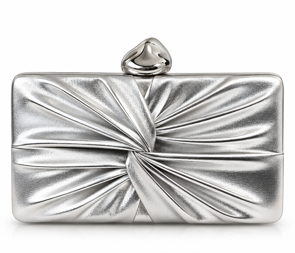 Clutch Metalizado Plisado Golden Drapé