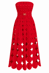 Vestido Escarlata Geométrico