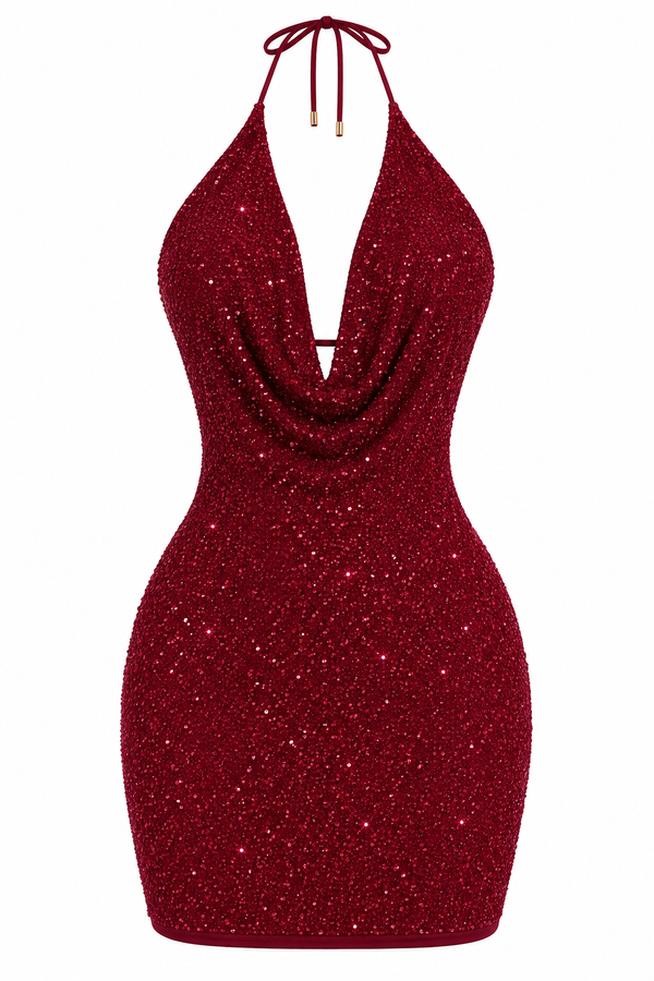 Vestido Glam Bordó