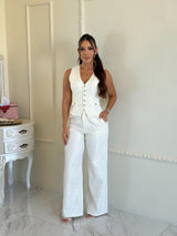 Set Chaleco Jacquard Ivory