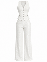 Set Chaleco Jacquard Ivory
