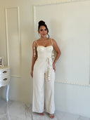 Enterizo de Lino con Corset y Bota Ancha Aura Linen