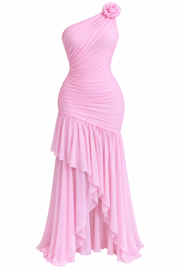 Vestido Rosé Draped Luxe