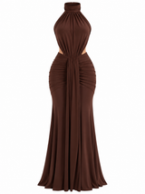 Vestido Chocolate Drapeado Luxe