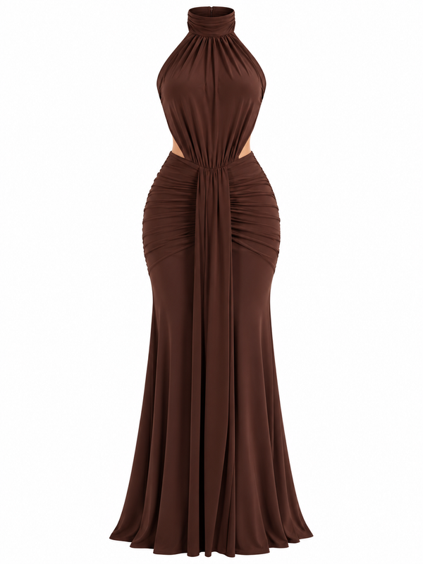 Vestido Chocolate Drapeado Luxe