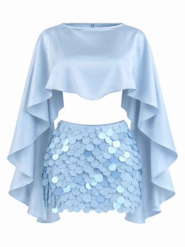 Set Capa Satín Baby Blue