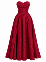 Vestido Sweetheart Jacquard