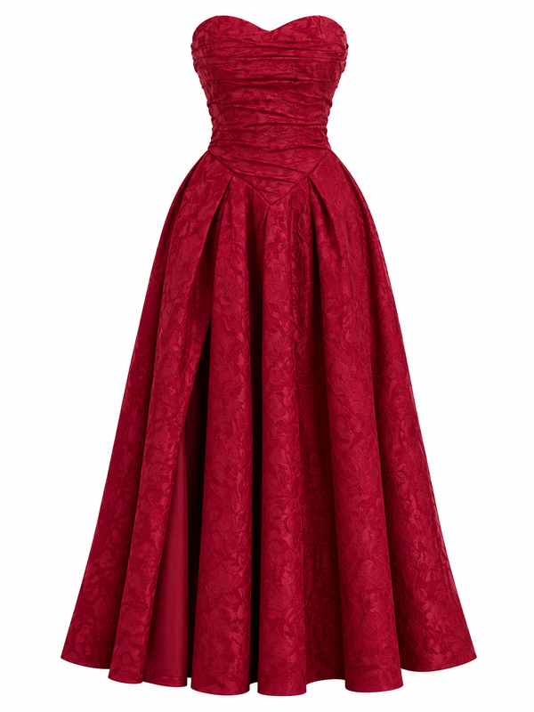 Vestido Sweetheart Jacquard