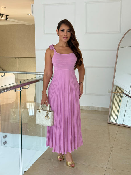 Vestido Largo Plisado Aura Elegante