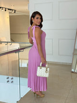 Vestido Largo Plisado Aura Elegante