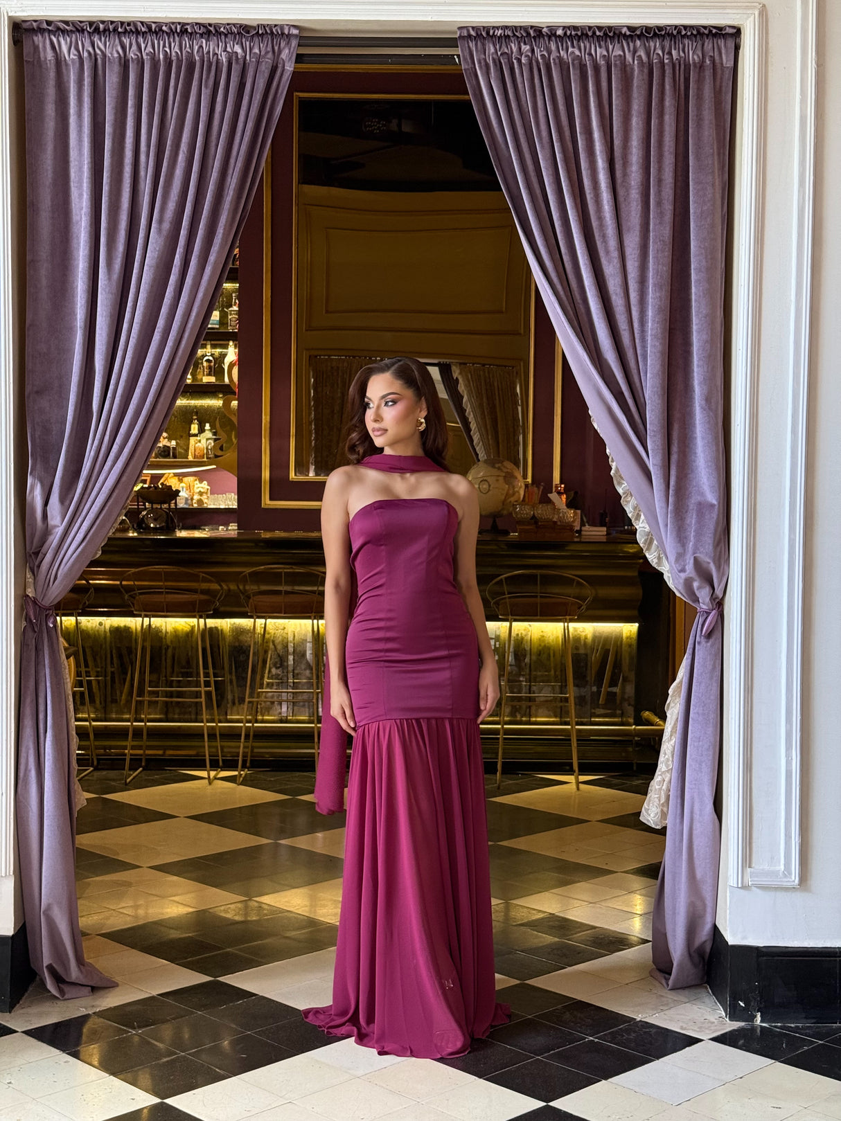 Vestido Largo Plisado de Talle Bajo Eternal Sky Grace