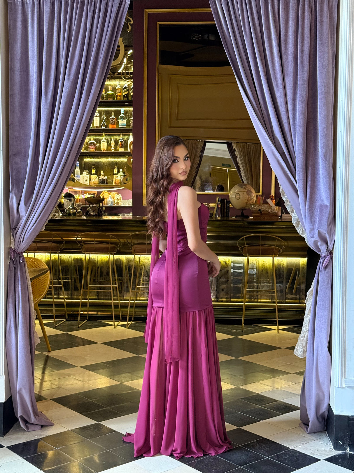 Vestido Largo Plisado de Talle Bajo Eternal Sky Grace